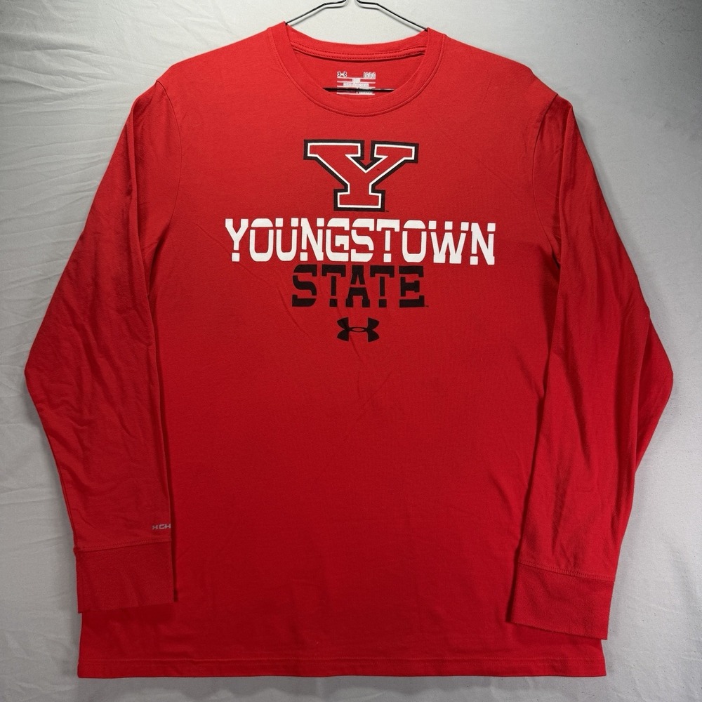 Youngstown State University Shirt Mens Large Under Armour Red Penguins College